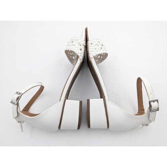 DV Dolce Vita Girls Braided Heeled Ankle Strap Sandals White Size US5 EU38 - Picture 8 of 10